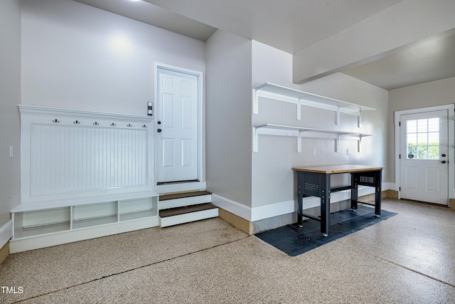 1013 Shasta Daisy Dr, Wake Forest, NC 27587 - foyer entrance with baseboards and speckle patterned floor
