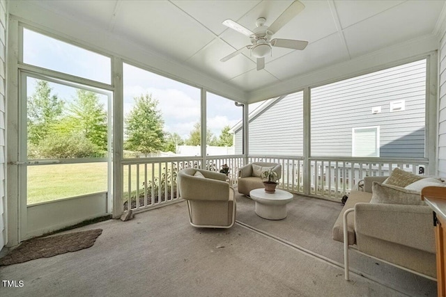 1848 Stagecoach Trl, Wendell, NC 27591 - sunroom with ceiling fan, plenty of natural light, and an outdoor hangout area