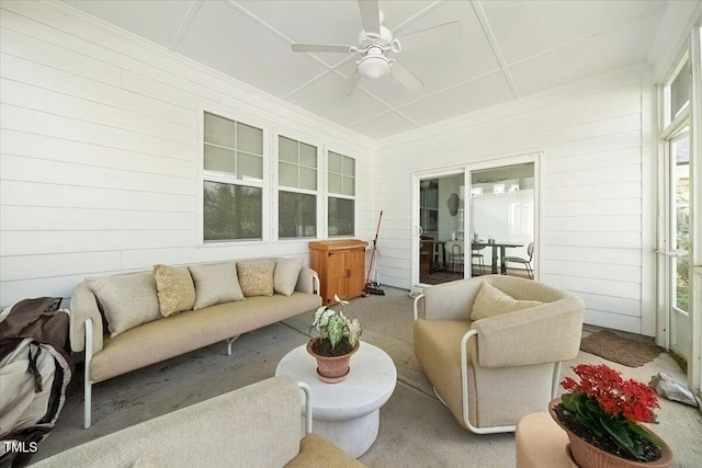 1848 Stagecoach Trl, Wendell, NC 27591 - sunroom featuring ceiling fan and outdoor lounge area