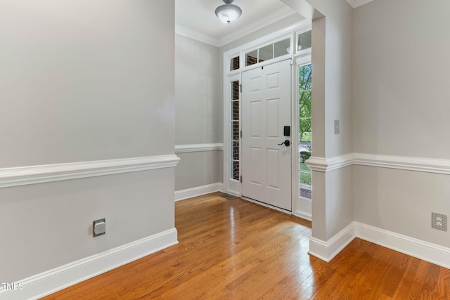 8508 Parlange Woods Ln, Wake Forest, NC 27587 - entrance foyer featuring crown molding and wood finished floors