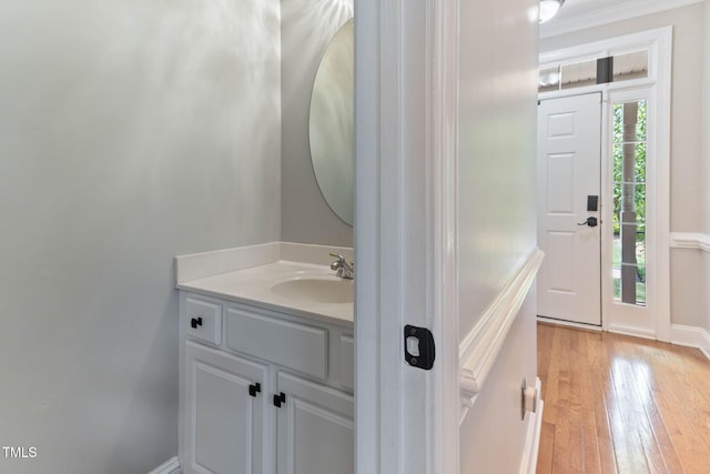 8508 Parlange Woods Ln, Wake Forest, NC 27587 - bathroom featuring vanity and wood-type flooring