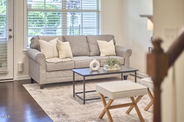 21 Intuition Cir, Durham, NC 27705 - living area with plenty of natural light and dark wood-type flooring