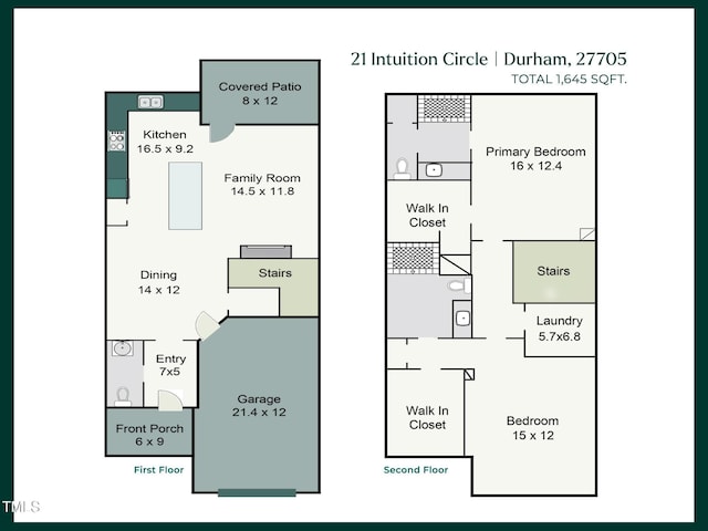 21 Intuition Cir, Durham, NC 27705 - view of property floor plan