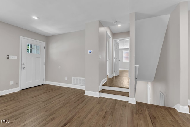 1316 Foxrun Dr, Raleigh, NC 27610 - entryway with wood finished floors, healthy amount of natural light, and recessed lighting