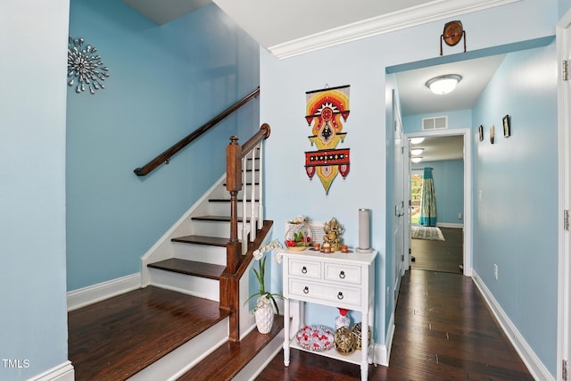 651 Berry Chase Way, Cary, NC 27519 - staircase featuring wood finished floors and crown molding