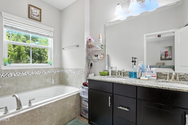 651 Berry Chase Way, Cary, NC 27519 - full bathroom featuring double vanity and a garden tub