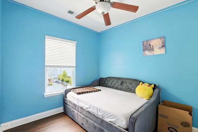651 Berry Chase Way, Cary, NC 27519 - bedroom with wood finished floors and a ceiling fan