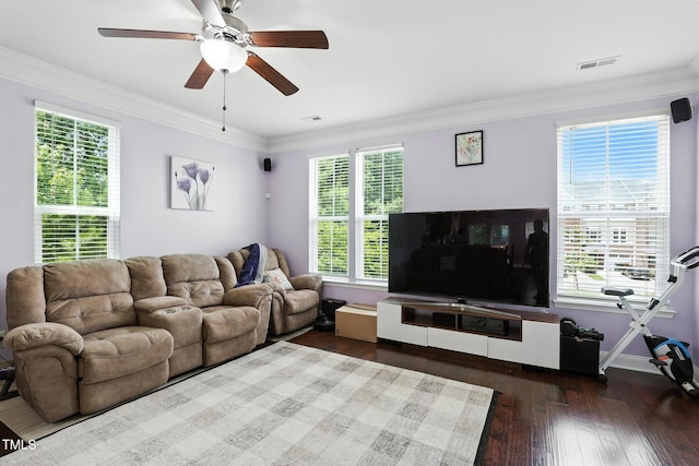651 Berry Chase Way, Cary, NC 27519 - living area featuring plenty of natural light, wood finished floors, and ornamental molding