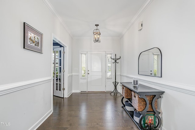 4611 Lazy Hollow Dr, Knightdale, NC 27545 - entrance foyer featuring crown molding and wood finished floors