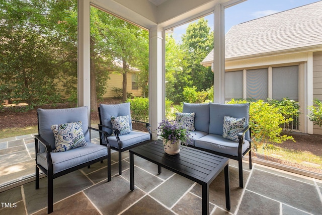 501 Tranquil Sound Dr, Cary, NC 27519 - sunroom / solarium featuring an outdoor hangout area