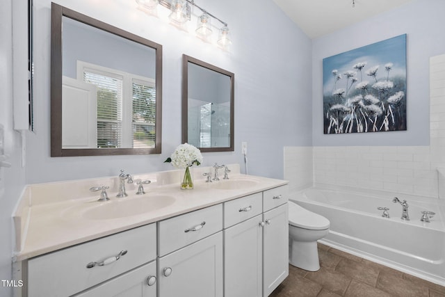 501 Tranquil Sound Dr, Cary, NC 27519 - full bathroom featuring double vanity and a bath