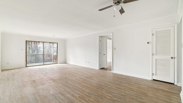 550 Pine Ridge Pl, Raleigh, NC 27609 - spare room featuring crown molding, a ceiling fan, and wood finished floors