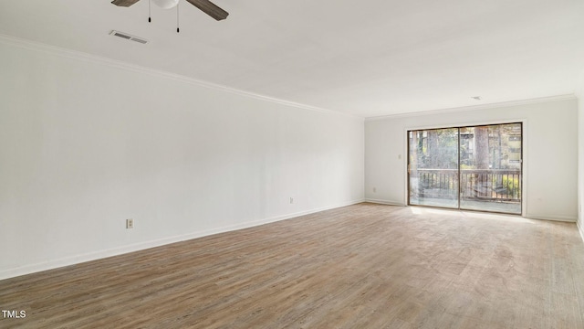 550 Pine Ridge Pl, Raleigh, NC 27609 - spare room featuring ornamental molding, ceiling fan, and wood finished floors