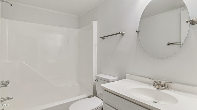 550 Pine Ridge Pl, Raleigh, NC 27609 - bathroom with crown molding, shower / washtub combination, and vanity