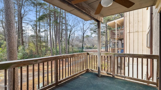 550 Pine Ridge Pl, Raleigh, NC 27609 - balcony featuring a ceiling fan