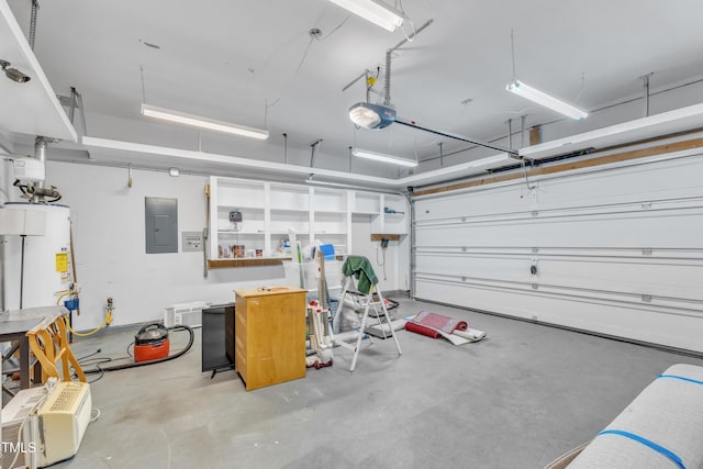 5513 Enoree Ln, Raleigh, NC 27616 - garage with electric panel, gas water heater, and a garage door opener