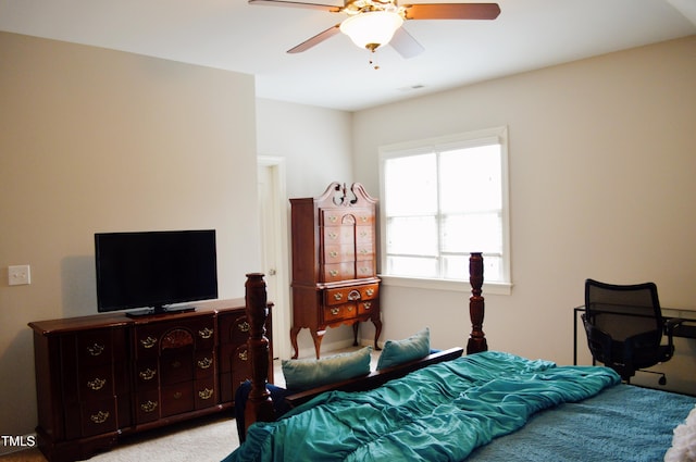 114 Bridle Path, Pittsboro, NC 27312 - bedroom featuring light carpet and a ceiling fan
