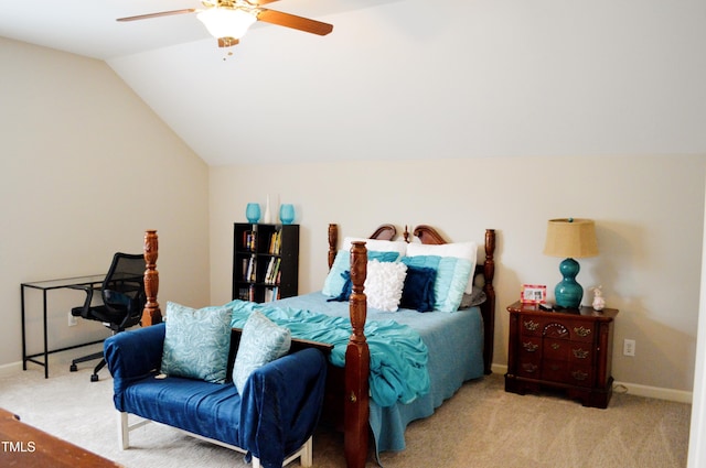 114 Bridle Path, Pittsboro, NC 27312 - carpeted bedroom featuring lofted ceiling and ceiling fan