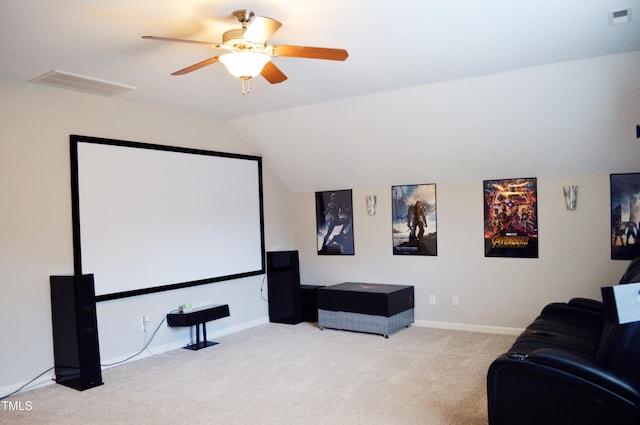 114 Bridle Path, Pittsboro, NC 27312 - carpeted cinema room with ceiling fan and lofted ceiling