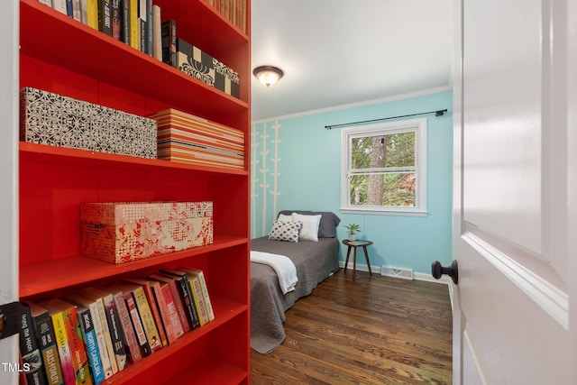 700 Tinkerbell Rd, Chapel Hill, NC 27517 - living area featuring ornamental molding and dark wood-type flooring