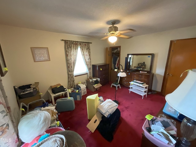 5924 Woodcrest Dr, Raleigh, NC 27603 - carpeted living area featuring a ceiling fan