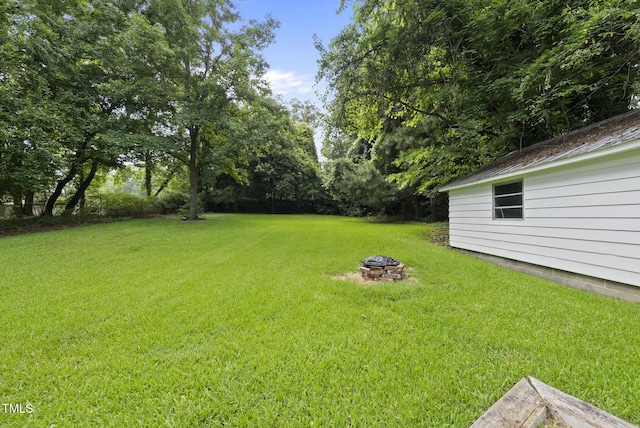 7 Meadowbrook Ave, Durham, NC 27712 - view of green lawn with a fire pit