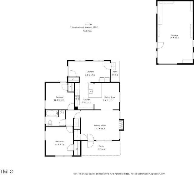 7 Meadowbrook Ave, Durham, NC 27712 - view of home floor plan