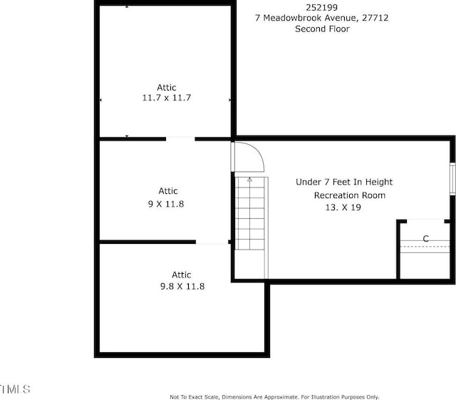 7 Meadowbrook Ave, Durham, NC 27712 - view of floor plan / room layout