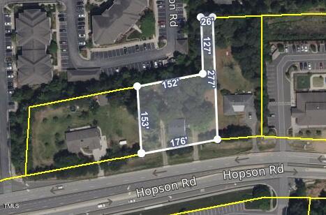 4503 Hopson Rd, Morrisville, NC 27560 - map of property location with property boundaries highlighted