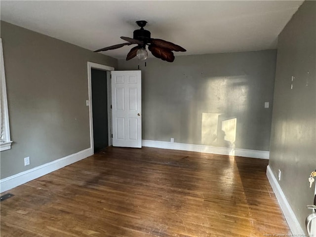 116 N Wright St, Raeford, NC 28376 - spare room with wood finished floors and a ceiling fan