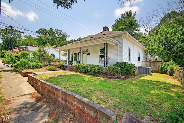 1001 Lancaster St, Durham, NC 27701 - view of front of property featuring a chimney and a porch
