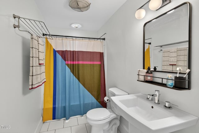 1001 Lancaster St, Durham, NC 27701 - bathroom with a shower with shower curtain and tile patterned flooring