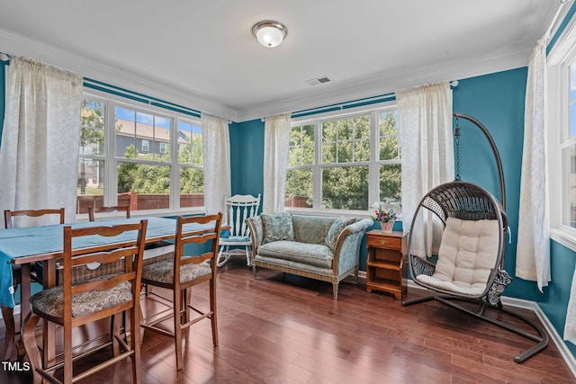 1950 Firenza Dr, Apex, NC 27502 - dining space featuring ornamental molding and wood finished floors