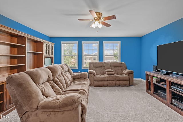 1950 Firenza Dr, Apex, NC 27502 - living room with ceiling fan and carpet floors