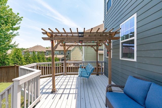 1950 Firenza Dr, Apex, NC 27502 - wooden terrace with a pergola