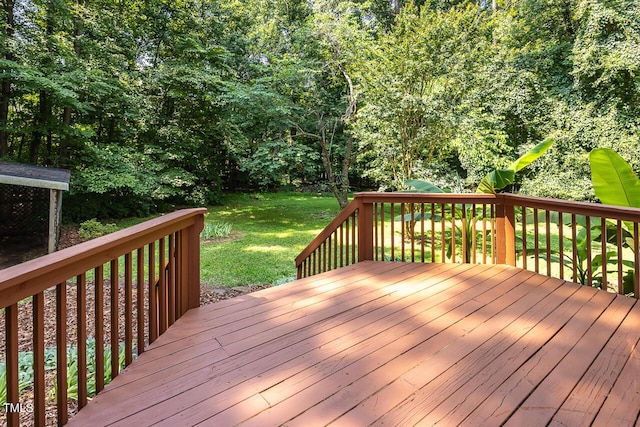3104 Braywood Ct, Apex, NC 27539 - wooden terrace featuring a lawn