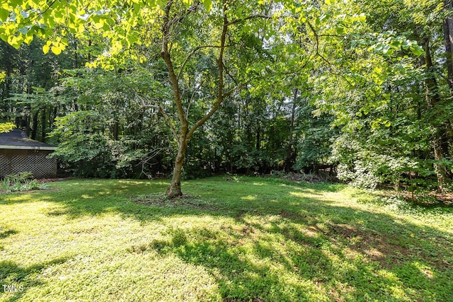 3104 Braywood Ct, Apex, NC 27539 - view of grassy yard featuring a view of trees