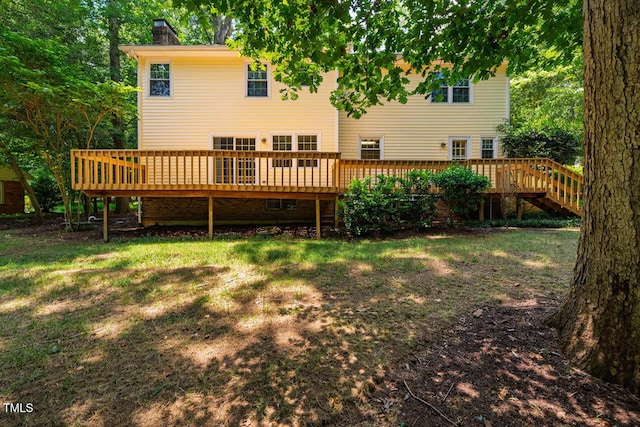 2330 Thunder Rd, Durham, NC 27712 - rear view of property featuring a deck and a chimney