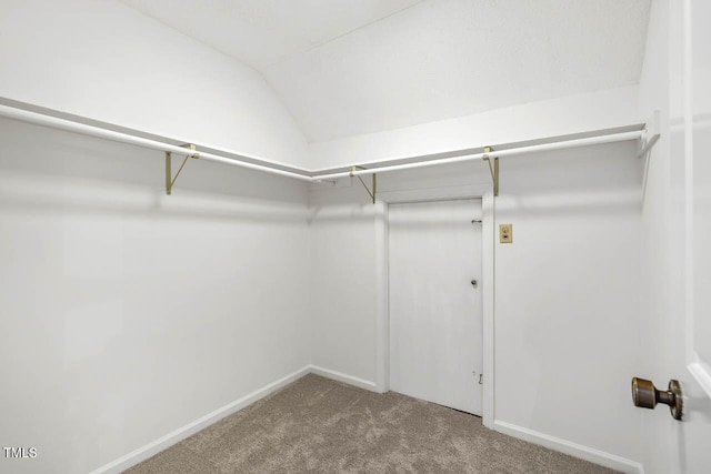2330 Thunder Rd, Durham, NC 27712 - walk in closet featuring carpet and vaulted ceiling