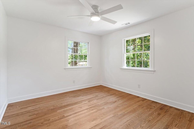 6311 Brandywine Rd, Raleigh, NC 27607 - unfurnished room with healthy amount of natural light, light wood-type flooring, and ceiling fan