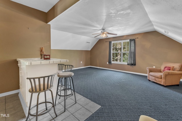 2114 Baycourt Trl, Hillsborough, NC 27278 - additional living space featuring lofted ceiling, a ceiling fan, and carpet