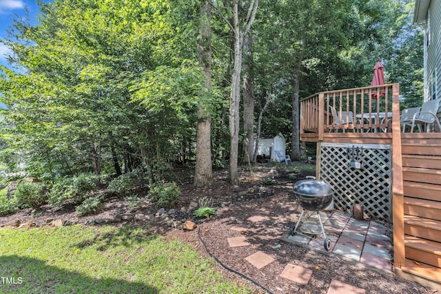 2114 Baycourt Trl, Hillsborough, NC 27278 - view of yard featuring a deck