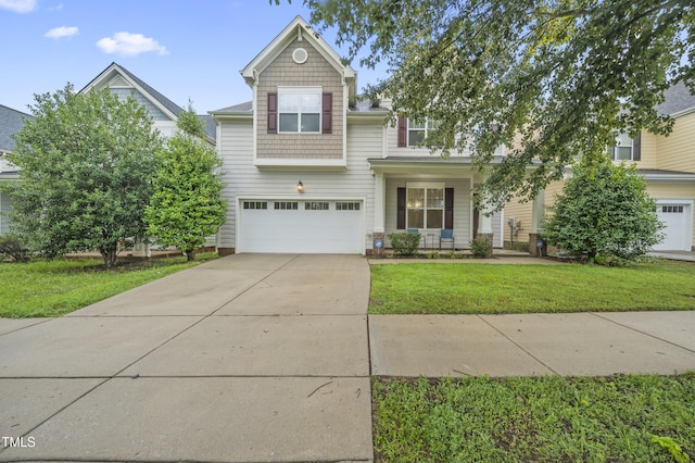 1204 Chapanoke Rd, Raleigh, NC 27603 - traditional home with an attached garage, a front lawn, and concrete driveway