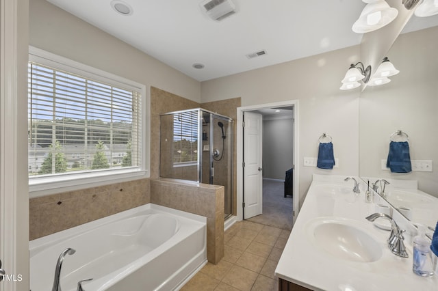 1204 Chapanoke Rd, Raleigh, NC 27603 - bathroom with a garden tub, a stall shower, and double vanity