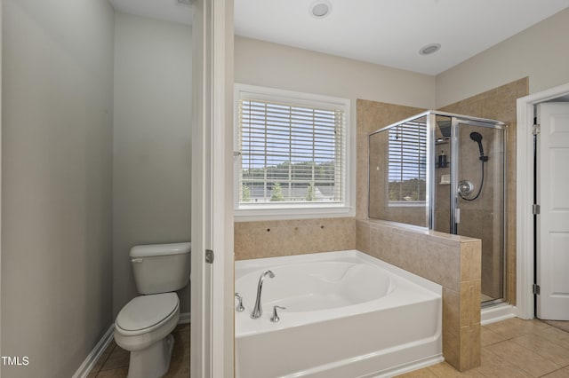 1204 Chapanoke Rd, Raleigh, NC 27603 - full bathroom with a garden tub, a shower stall, and tile patterned flooring