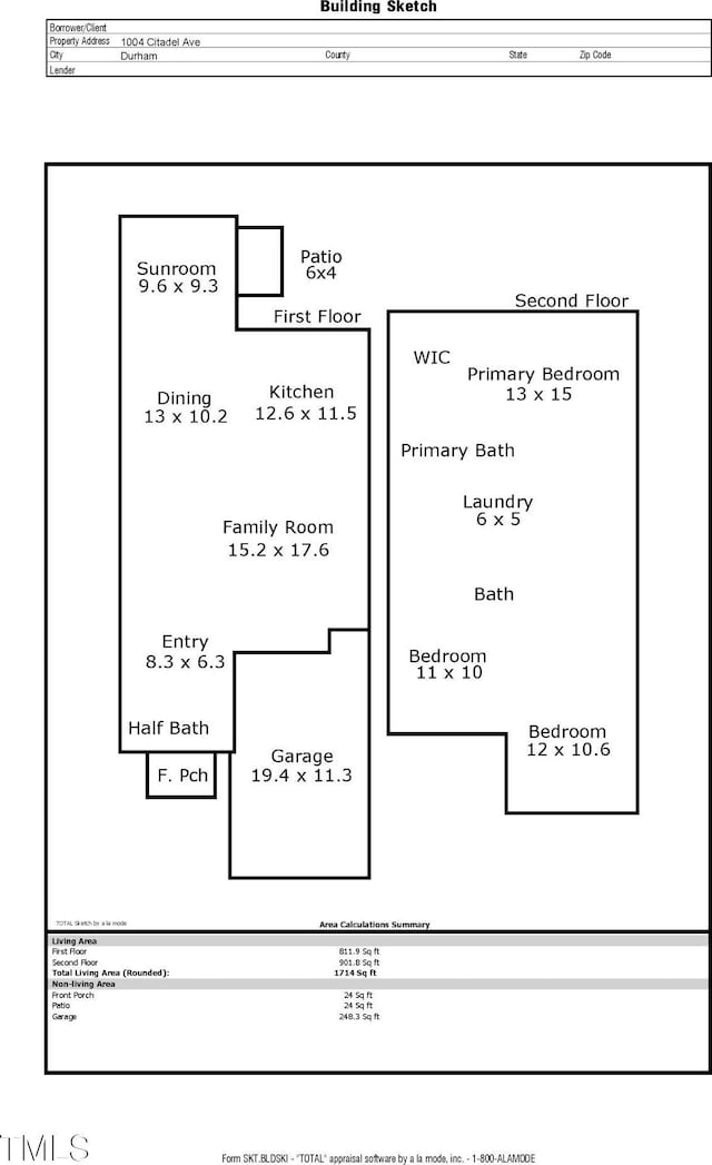 1004 Citadel Ave, Durham, NC 27713 - view of home floor plan