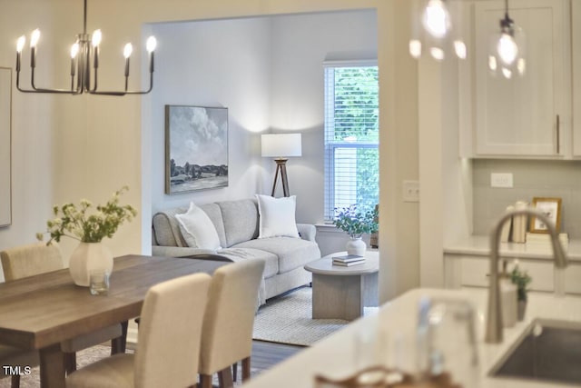 1004 Citadel Ave, Durham, NC 27713 - living room featuring a chandelier