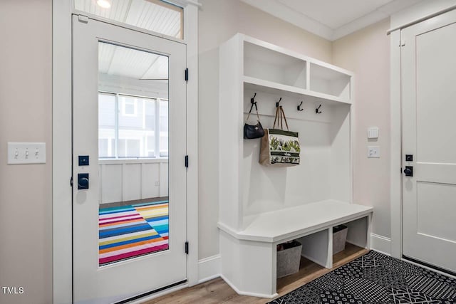 309 N Mason St, Apex, NC 27502 - mudroom with wood finished floors and baseboards