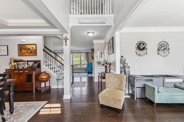 90 E Calvert Ct, Clayton, NC 27527 - foyer with ornamental molding, stairway, and wood finished floors