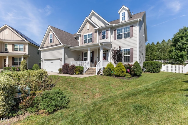 90 E Calvert Ct, Clayton, NC 27527 - craftsman house with a porch, an attached garage, and roof with shingles
